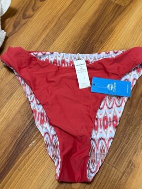 Cupshe Red Reversible Bikini Bottom with Geometric Print